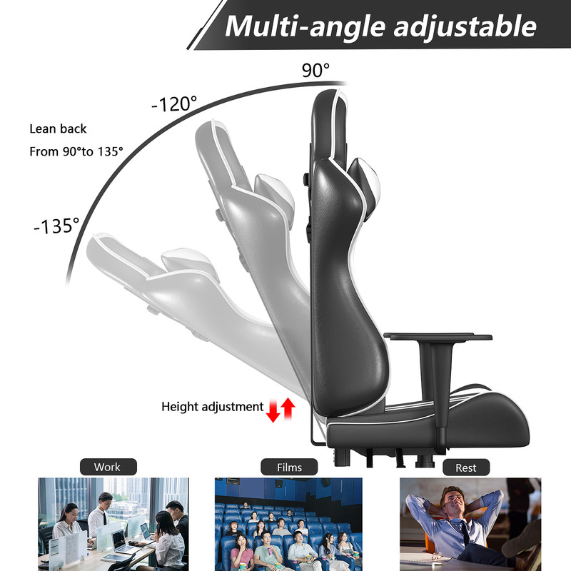 Sedia Da Gioco - Bigzza - Sedia Da Gioco Ergonomica - Cuscino Con Testa E Cuscino In Vita - Inclinabile 90 ° - 135 ° - Bianco E Nero 12 Sedia Da Gioco - Bigzza - Sedia Da Gioco Ergonomica - Cuscino Con Testa E Cuscino In Vita - Inclinabile 90 ° - 135 ° - Bianco E Nero -Armonia Casa AAHKMJXYDAFdJAOAIMEbOAchaYtjpIZUujpRpTo0CnZOZUDFPDce
