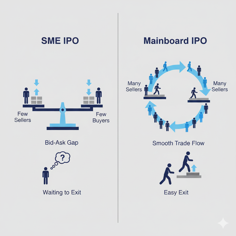 Illustration showing an IPO stock entering the market with a clock highlighting pre-open session