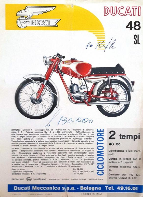 Ducati 48 SL Codice ed Export, 1965