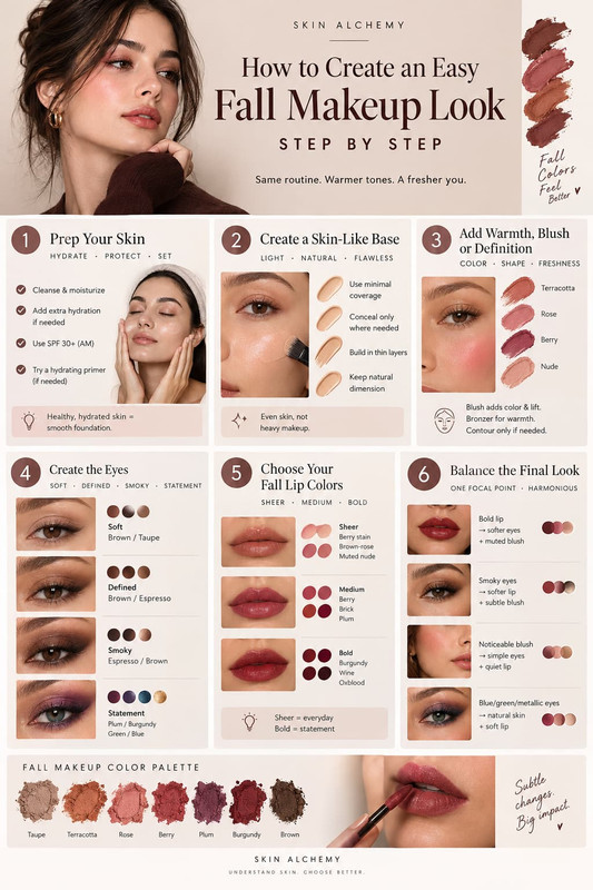 how to create an easy fall makeup look, fall makeup guide step-by-step