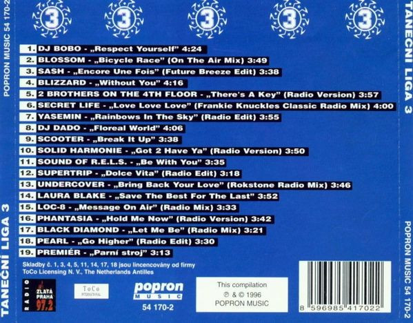 05/02/2023 - Taneční Liga 3 (CD, Compilation)(Popron Music – 54 170-2)  1996 R-895193-1386879108-1800