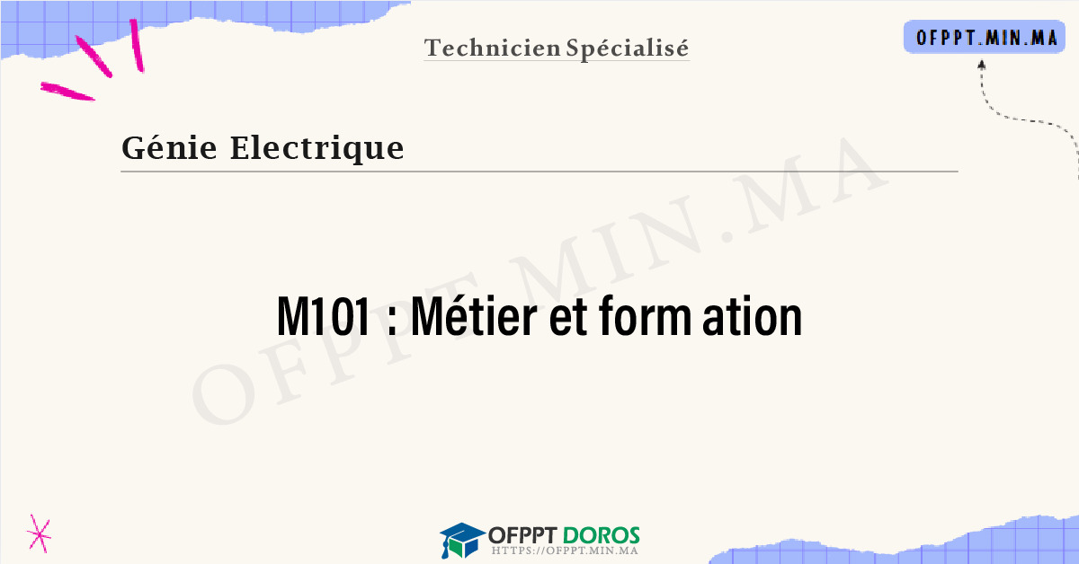 Sommaire détaillé du cours Métier et formation M101 OFPPT - Structure du module