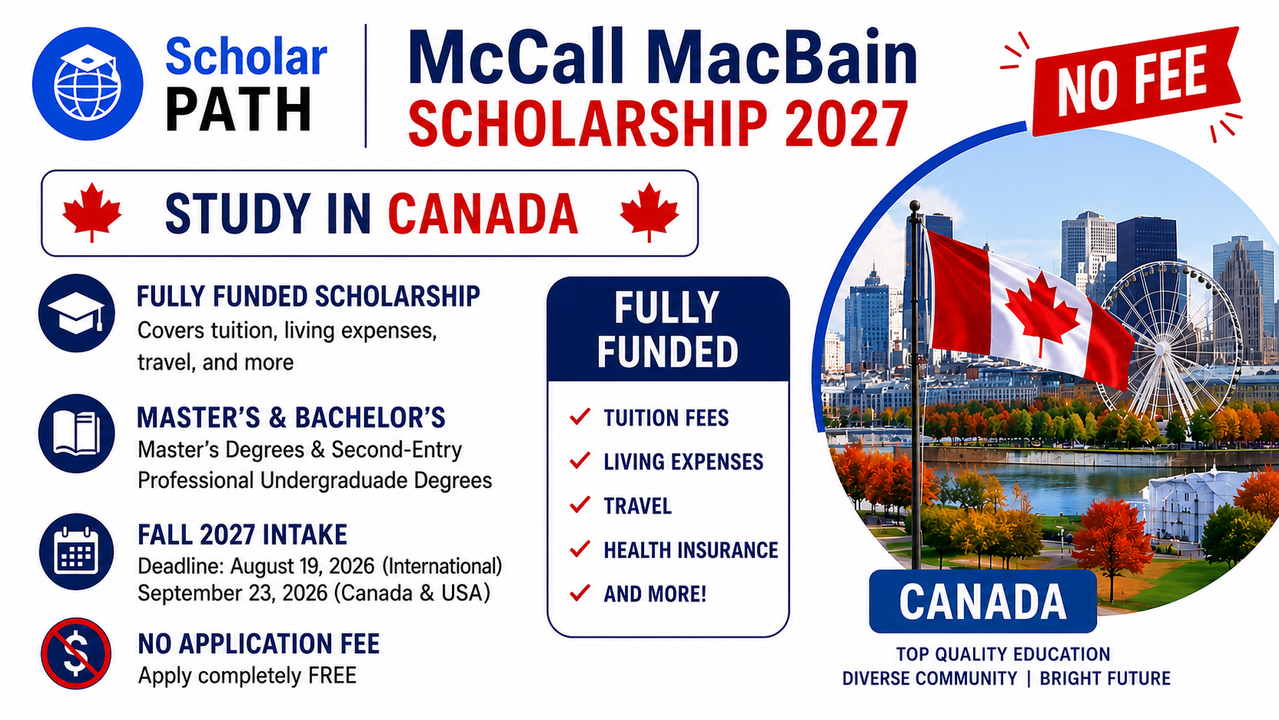 McCall MacBain Scholarship 2027:Fully Funded Future in Canada