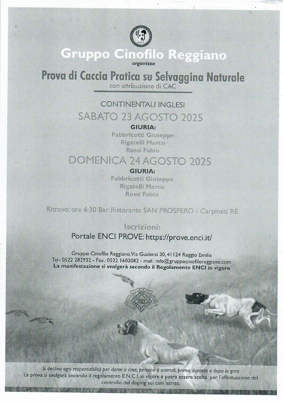 Locandina Prove Carpineti (Re) 23-24 Agosto 2025