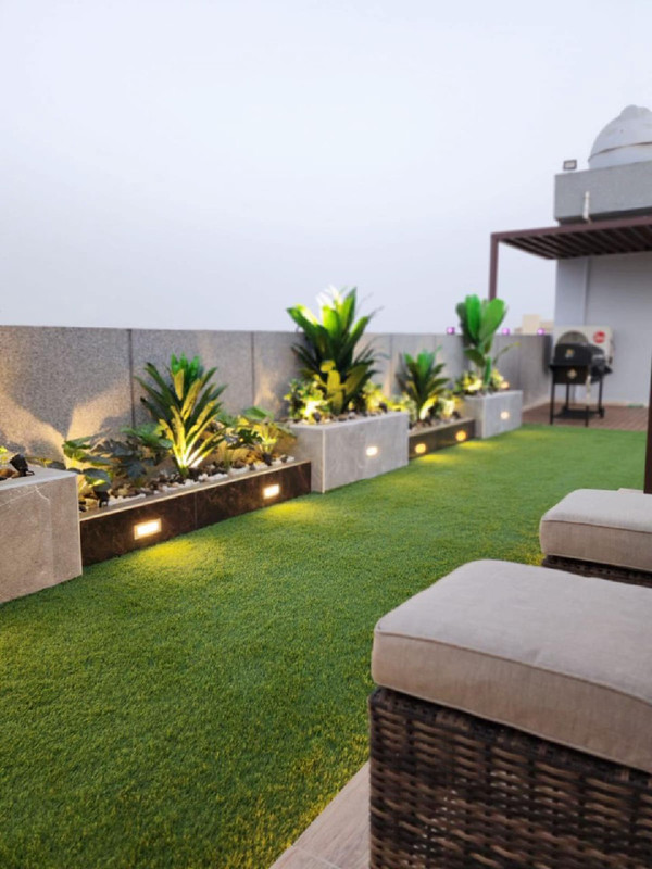 حديقة مع برجولات