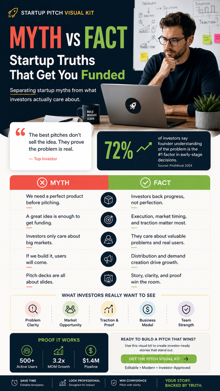 Startup Pitch Visual Kit Myth vs Fact Graphic Generator
