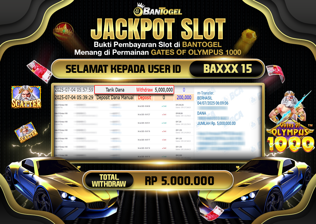 BUKTI JACKPOT LUNAS BANTOGEL