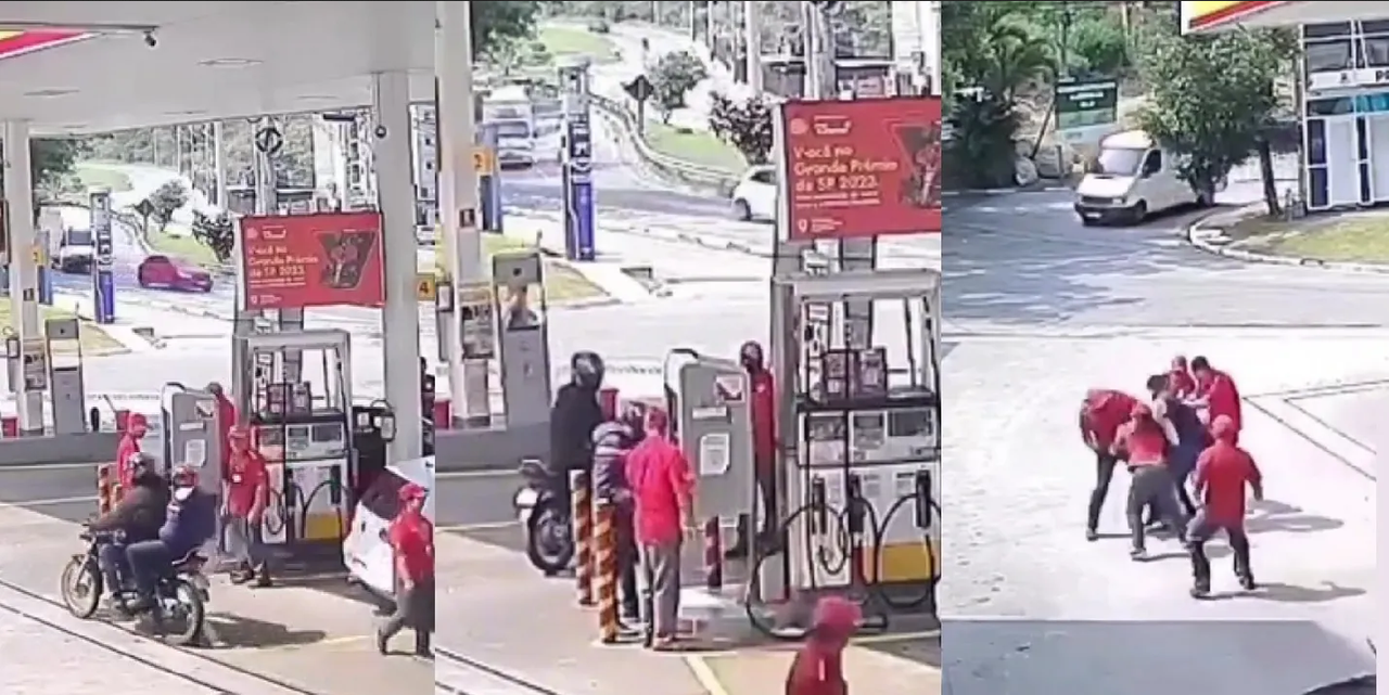 Asaltante recibe golpiza de empleados de gasolinera tras ser abandonado: video