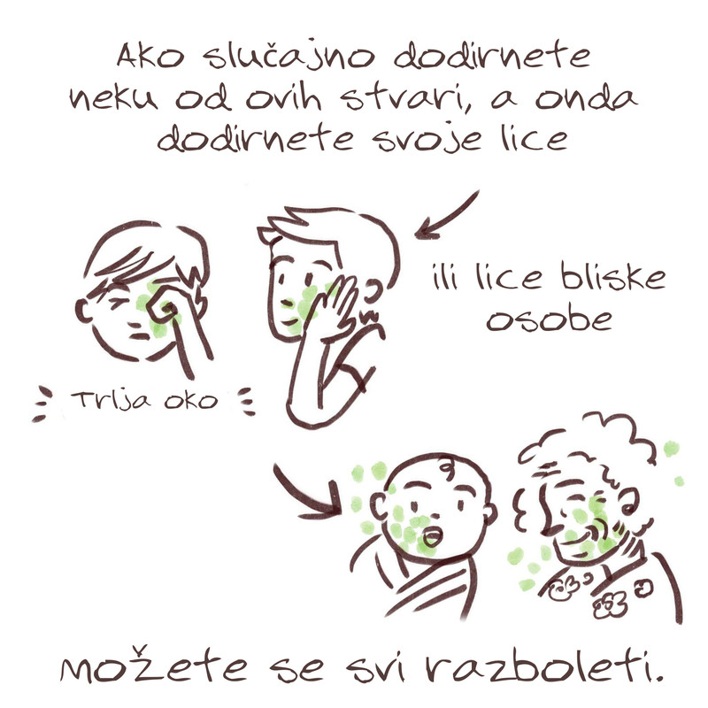 Ne dodirujte lice, oči, usta rukama da se ne zarazite