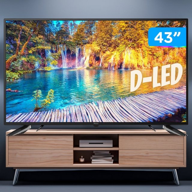 Smart TV LED 43” Full HD Philco PTV43E10N5SF Processador Quad Core Wi-Fi 2 HDMI 1 USB e Mídiacast
