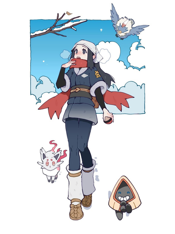 akari-hisuian-zorua-snorunt-and-rufflet-