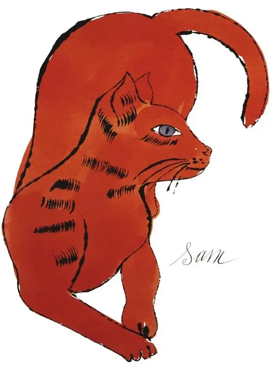 0007358-25-cats-named-sam-and-one-blue-pussy-by-andy-warhol-1954-red-sam