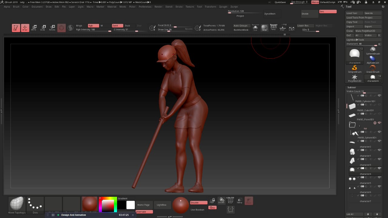 Female Golf Character