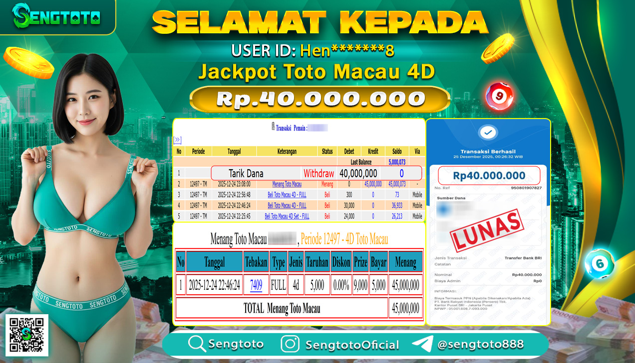 BUKTI PEMBAYARAN TOGEL TOTO MACAU 4D