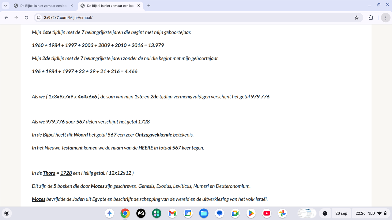 1ste en 2de tijdlijn