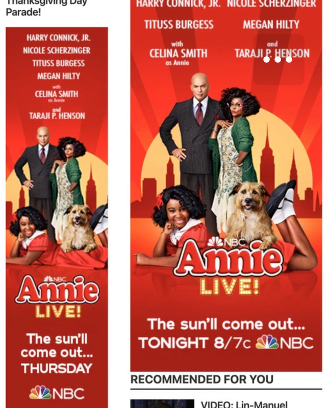 NBC will present ANNIE LIVE! for 2021 holiday season