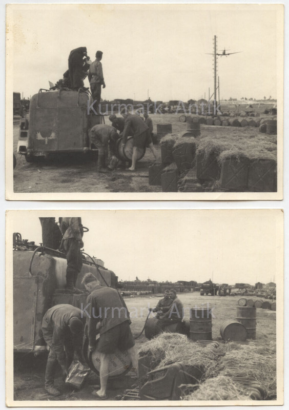 Foto Wehrmacht LKW Benzin Tanker Flugzeug Fernaufklärer Staffel Emblem Elch