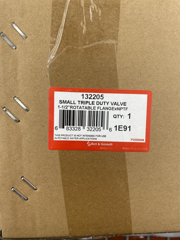 BELL & GOSSETT 1E91 132205 1-1/2" ROTATABLE FLANGEXNPTF SMALL TRIPLE DUTY VALVE