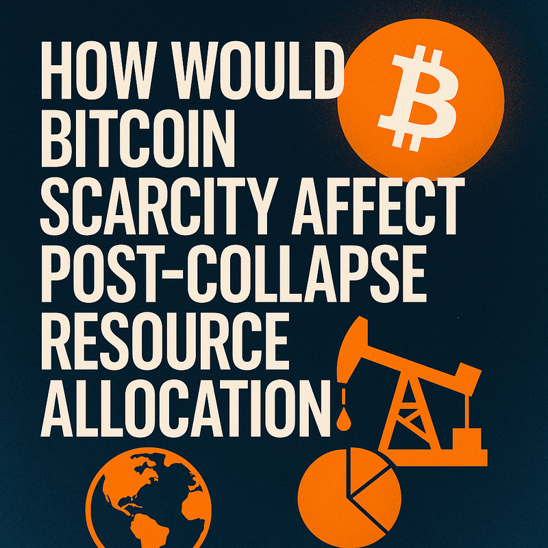 How would Bitcoin scarcity affect post-collapse resource allocation