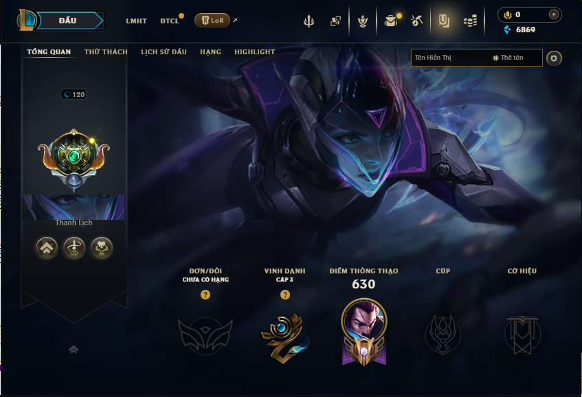 Acc LMHT # - Không Khung