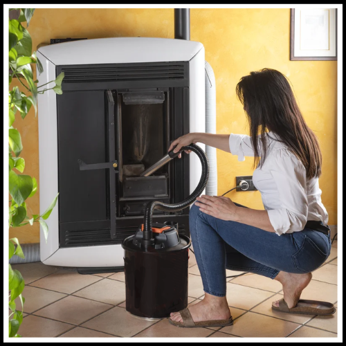 APIRACENERE BIDONE ASPIRA CENERE ASPIRAPOLVERE PROFESSIONALE PER CAMINO STUFA A PELLET BARBECUE GUANTI DA LAVORO 1000W 18LT