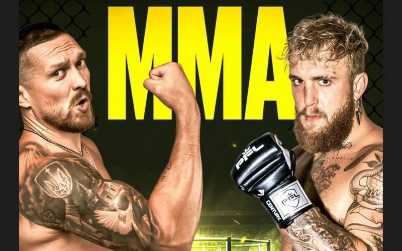 Александър Усик рекламира ММА битка с Джейк Пол