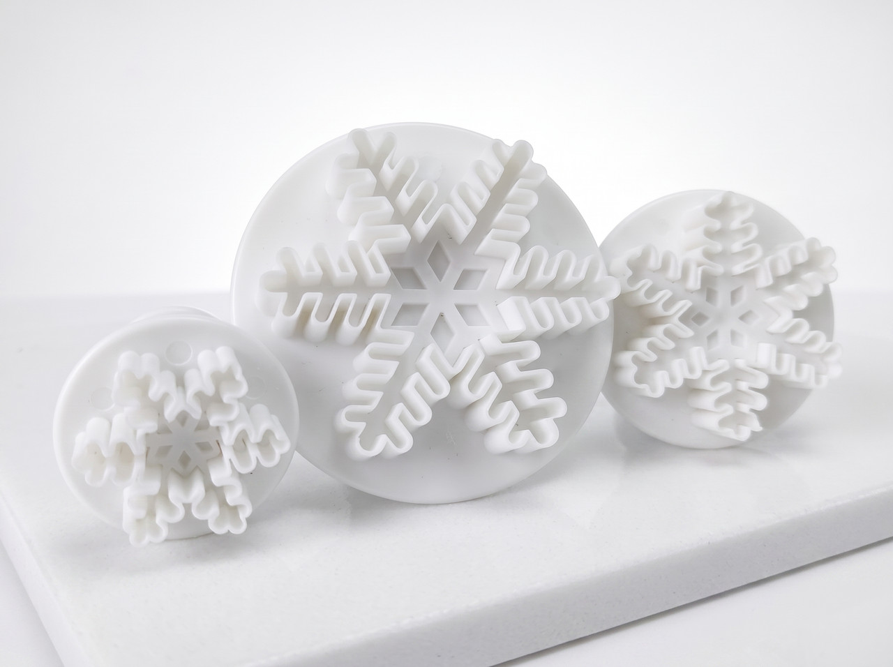 Molde cortador estrella copo de nieve para muffin tortas navidad 3pz