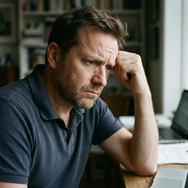 Pessoa frustrada pela falta de avanço