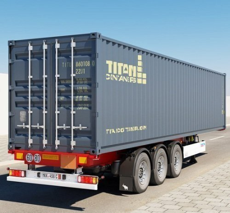 Semi-Trailer Container 3D Model