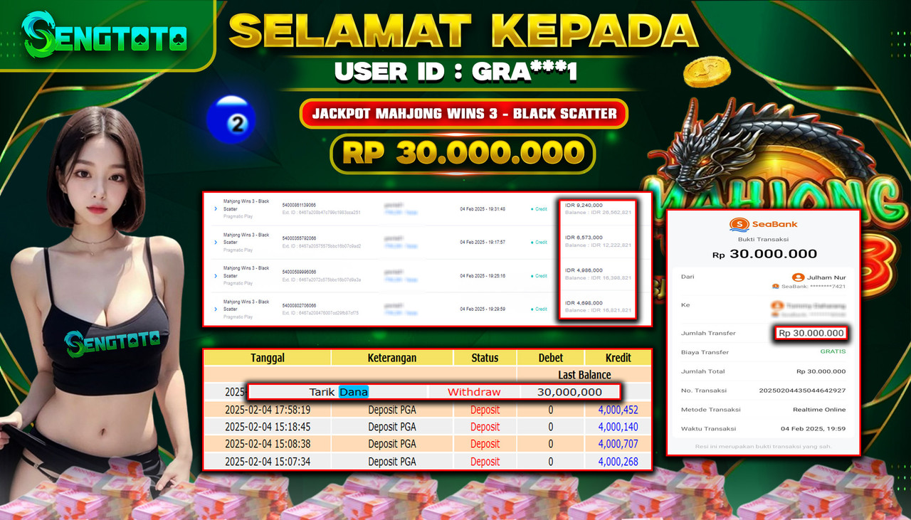 BUKTI PEMBAYARAN SLOT MAHJONG WINS 3 - BLACK SCATTER