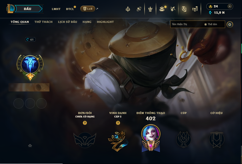 Acc LMHT # - Không Khung