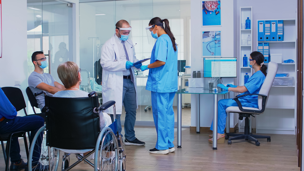 Doctor with patient
