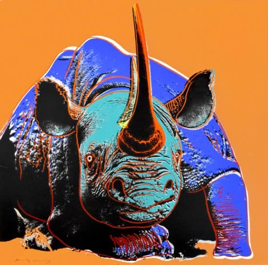 andy warhol screenprint endangered species black rhinoceros 1983 for sale 1 550x544