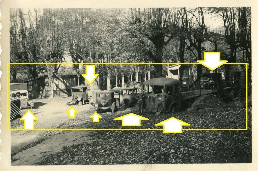 WW II Foto Frankreich Militär LKW Autos zerstört
