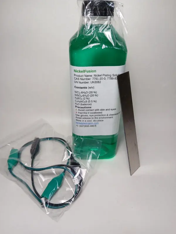 32oz Nickel Sulfate/Chloride Electroplating Solution + Anode - 1 Quart