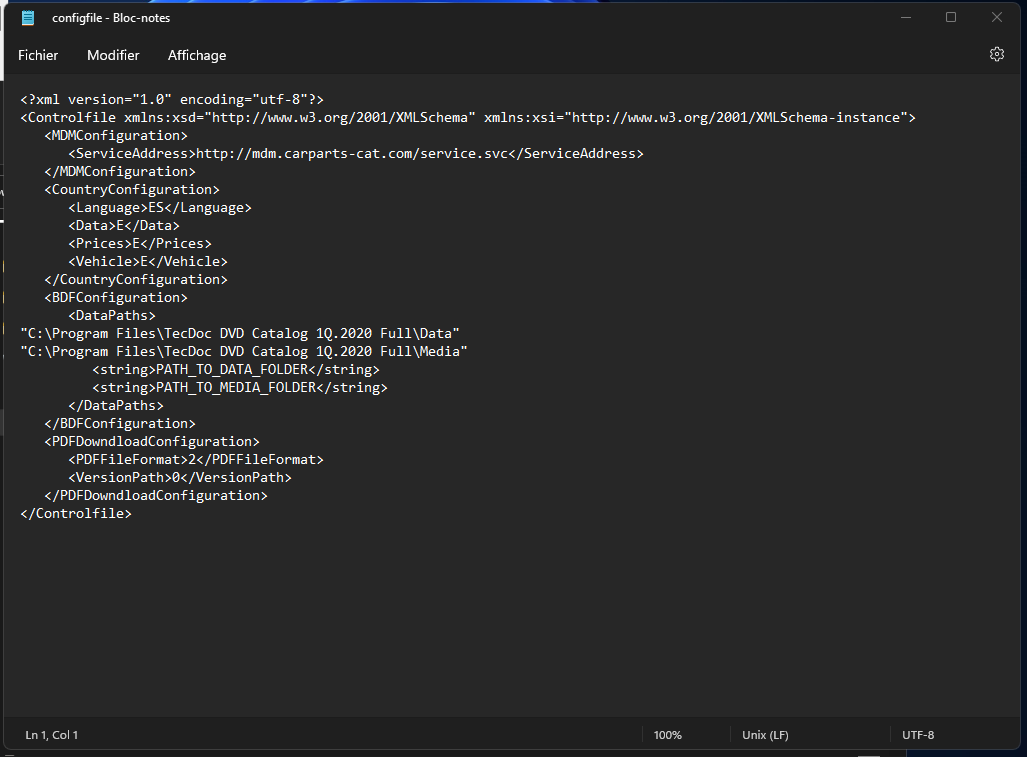 Capture d’écran tec doc