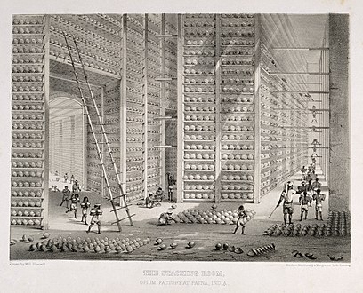 Straits Settlements. Half Cent 1845. 408px-A-busy-stacking-room-in-the-opium-factory-at-Patna-India-L-Wellcome-V0019154
