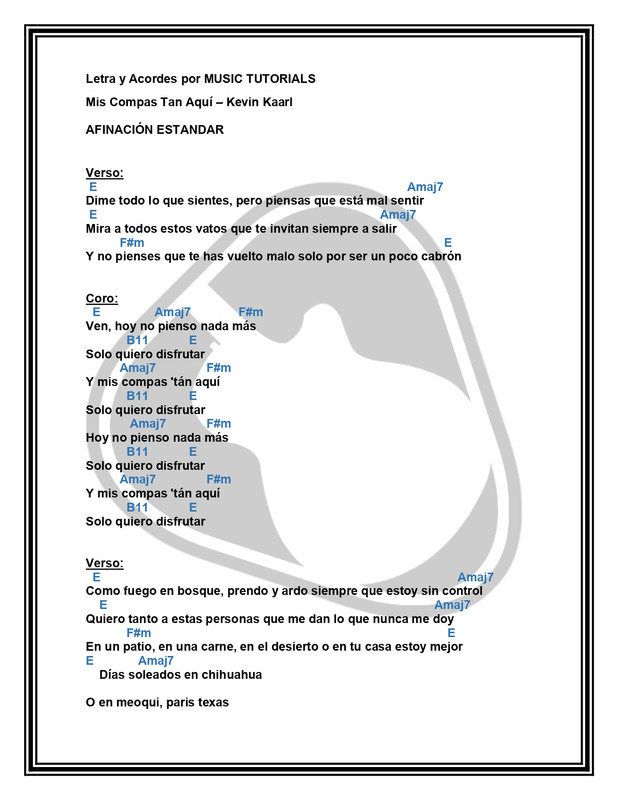 Mis Compas Tan Aquí Kevin Kaarl Letra y Acordes by MUSICTUTORIALS_page-0001