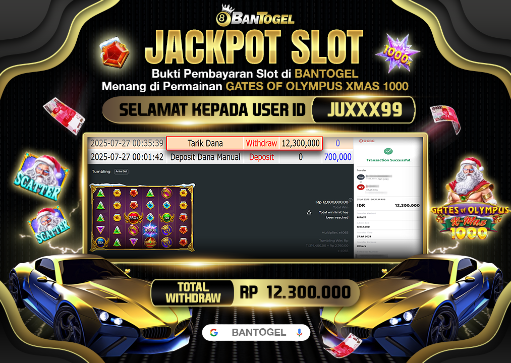 BUKTI JACKPOT LUNAS BANTOGEL