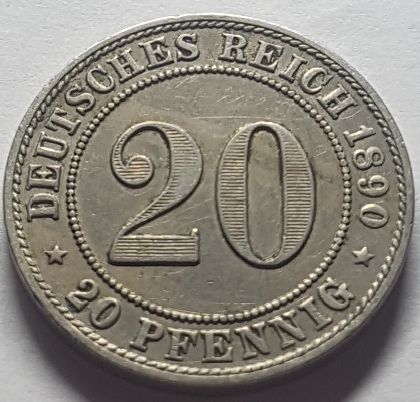 20 pfennig 1890 F. Imperio Alemán. 20191117-151512