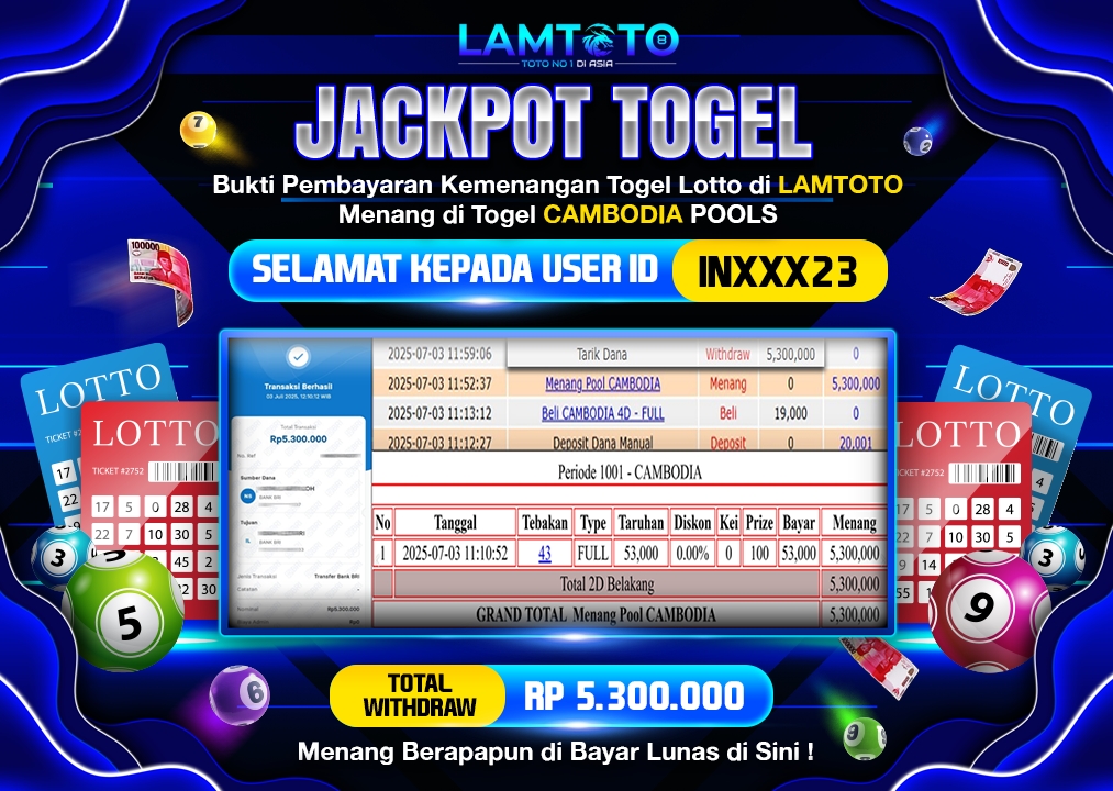 BUKTI JACKPOT LUNAS LAMTOTO