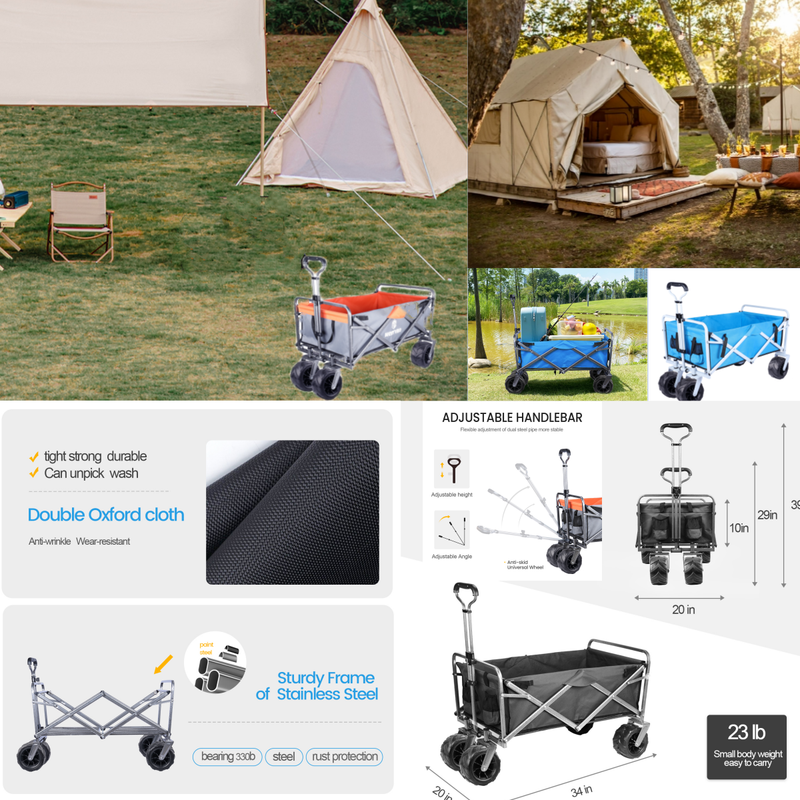 Chariot De Jardin Pliable Avec 4 Roues Transport Charge 150 Kg Chariot Pliant De Plage Chariot à Main De Transport-Bleu Ciel 10 Chariot De Jardin Pliable Avec 4 Roues Transport Charge 150 Kg Chariot Pliant De Plage Chariot à Main De Transport-Bleu Ciel -Promos Botani Pro Boutique