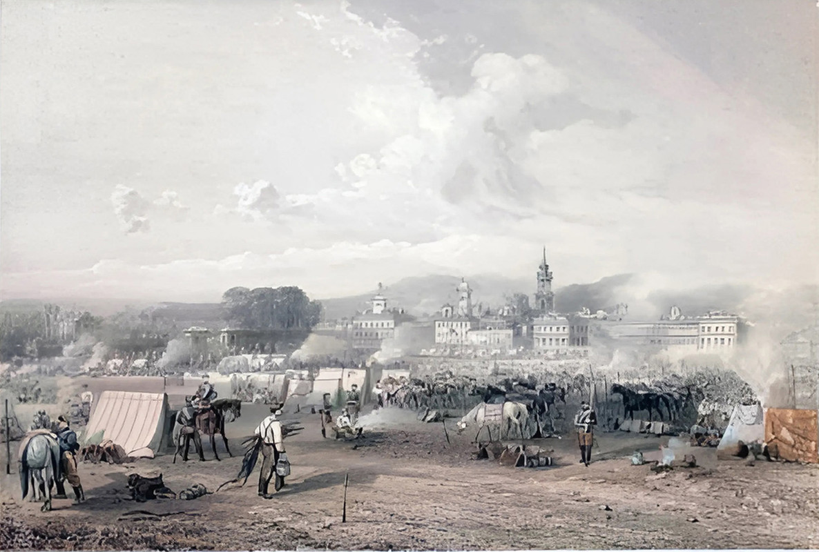 Franco Austriaca Novara Campamento De Los Cazadores De Afric