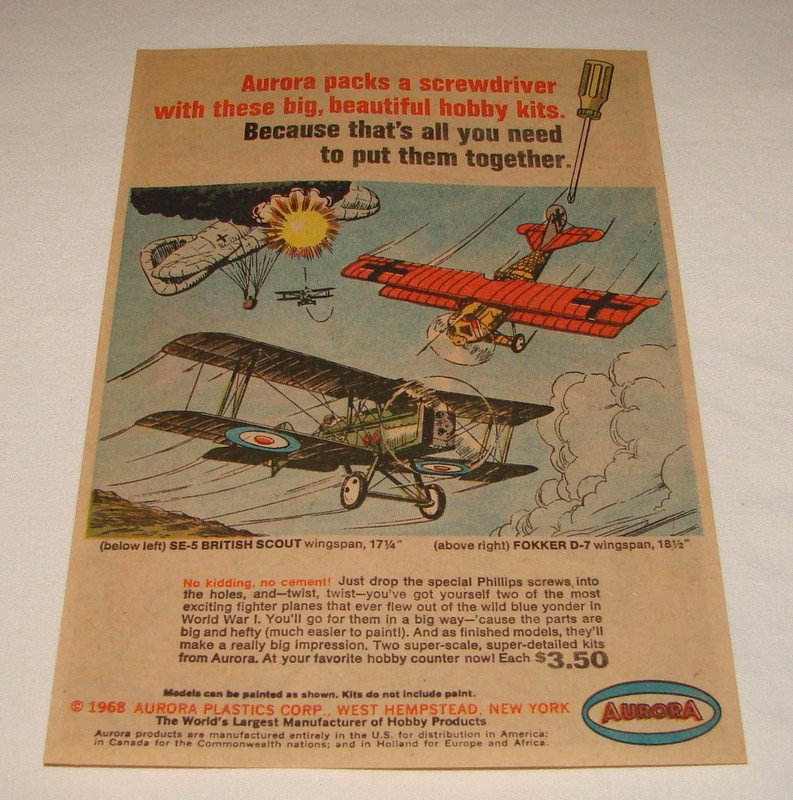 Aurora Screwdriver Kits comic book ad