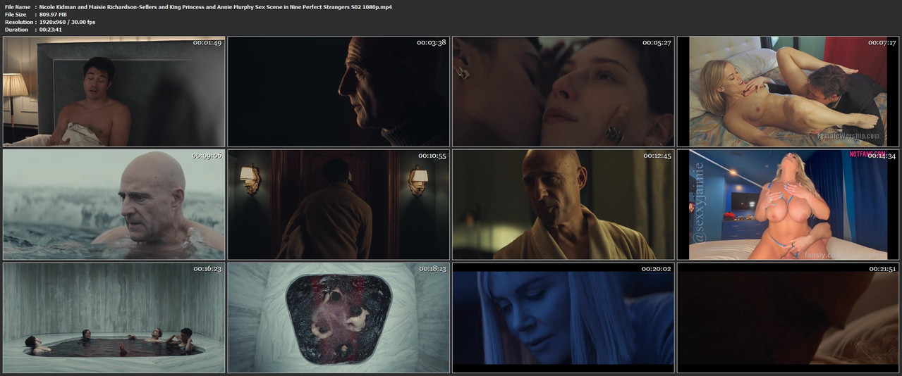 Nicole Kidman and Maisie Richardson Sellers and King Princess and Annie Murphy Sex Scene in Nine Per