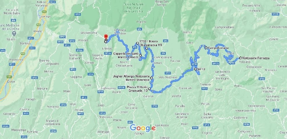 Percorso iniziale Crespadoro Erbezzo