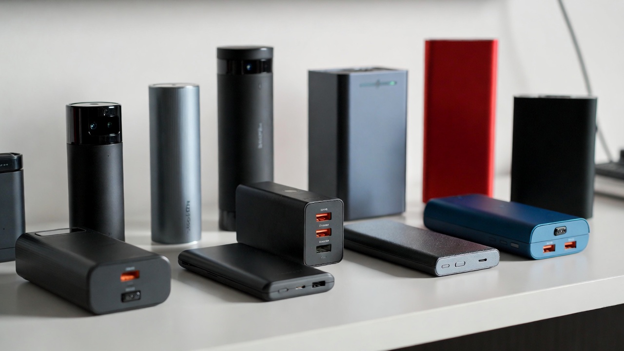 Top portable chargers and power banks lined up on a desk for comparison in 2026