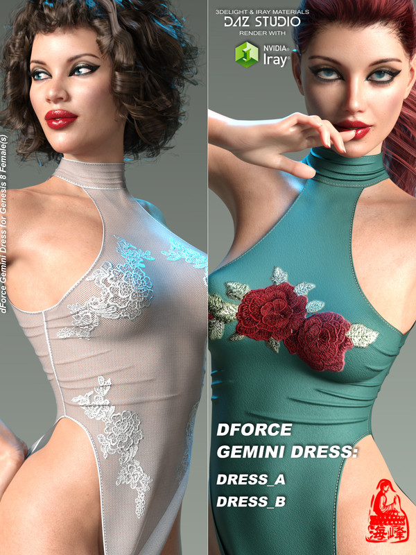 dForce Gemini Dress for Genesis 8 Female(s)