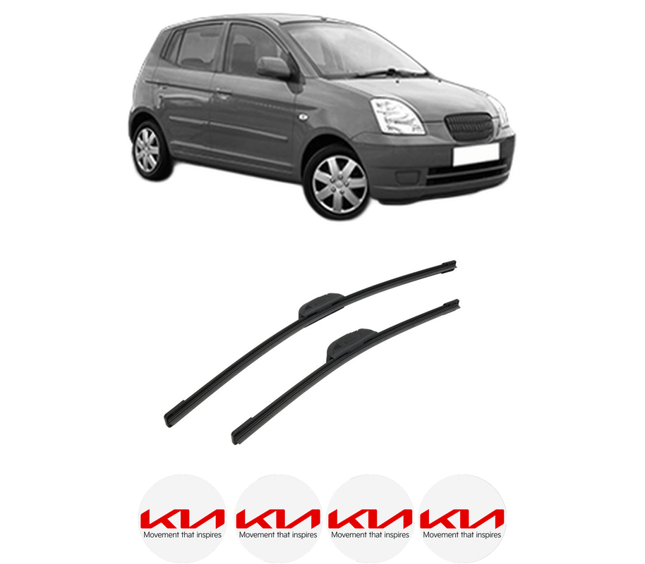 Set stergatoare auto KIA PICANTO I (SA) din 2004-2011, pentru parbriz auto, 2 bucati, Bosch Aerotwin Retrofit, din cauciuc siliconat rezistent, 4 Stickere Auto KIA