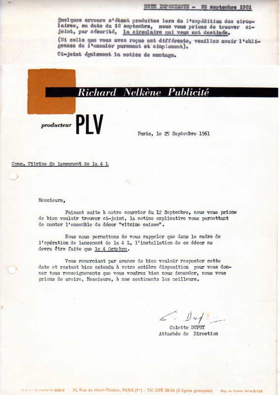 1961 09-25 - R4 - lancement directives Richard Nelkène